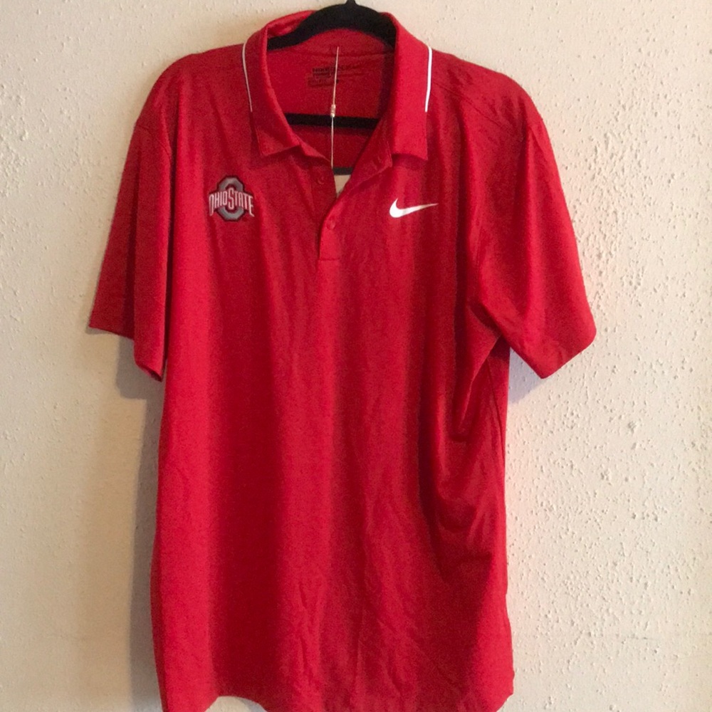 Ohio state red Nike dri fit polo